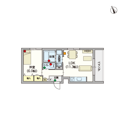 ヘーベルVillage調布飛田給~Vista~間取り図D