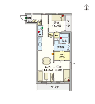 ヘーベルVillage 花小金井 ～ヘーベルタウン花小金井～間取り図E