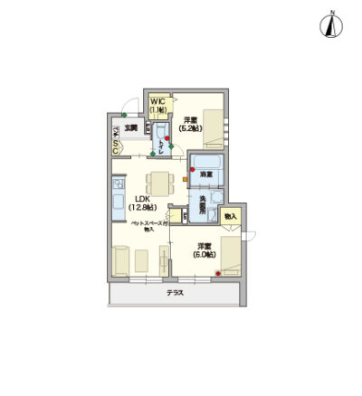 ヘーベルVillage羽田Ⅱ~ ヘーベルヴィレッジ羽田Ⅱ~ペット共生型賃貸(併用)住宅～間取り図A