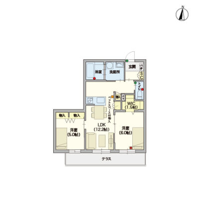 ヘーベルVillage羽田Ⅱ~ ヘーベルヴィレッジ羽田Ⅱ~ペット共生型賃貸(併用)住宅～間取り図B