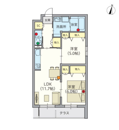 ヘーベルVillage堀ノ内～間取り図A
