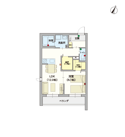 ヘーベルVillage池上3丁目～yzikegami Ⅱ～間取り図D