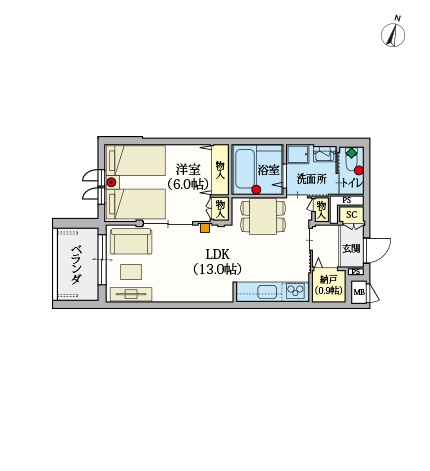 ヘーベルVillage井荻~間取り図E