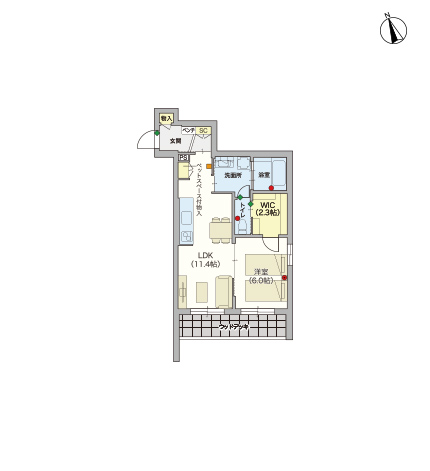 ヘーベルVillage上北沢5丁目~grace~ペット共生型賃貸(併用)住宅~間取り図A