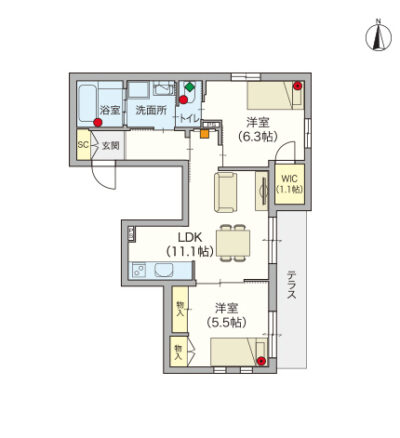 ヘーベルVillage要町～Village山手通り～間取り図B
