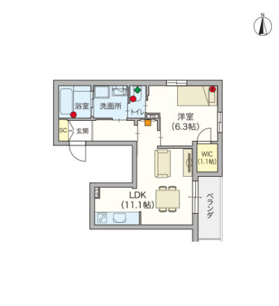 ヘーベルVillage要町～Village山手通り～間取り図C