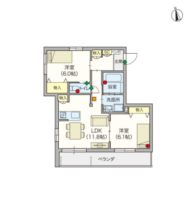 ヘーベルVillage京成八広～間取り図D