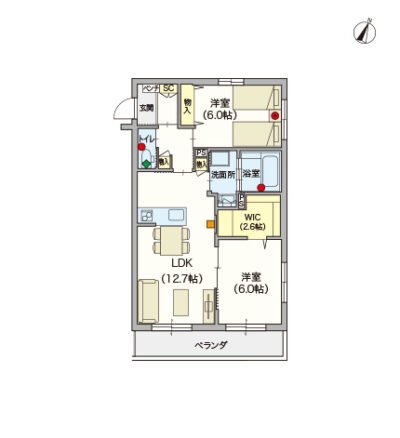 ヘーベルVillage小岩～ヴィレッジガーデニア～間取り図D