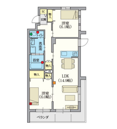 ヘーベルVillage駒込～間取り図F