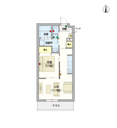 ヘーベルVillage町屋～間取り図A