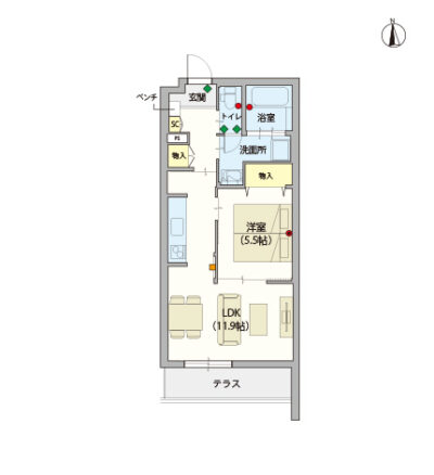 ヘーベルVillage町屋～間取り図B
