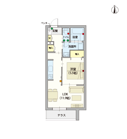 ヘーベルVillage町屋~間取り図D
