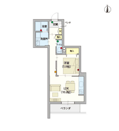 ヘーベルVillage町屋～間取り図H