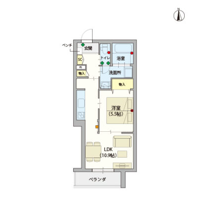 ヘーベルVillage町屋～間取り図I