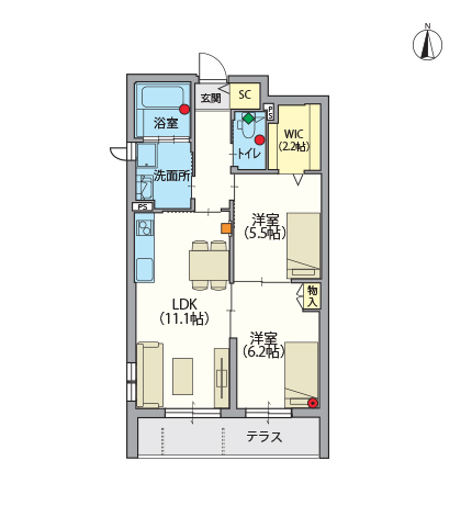 ヘーベルVillage万願寺～間取り図C