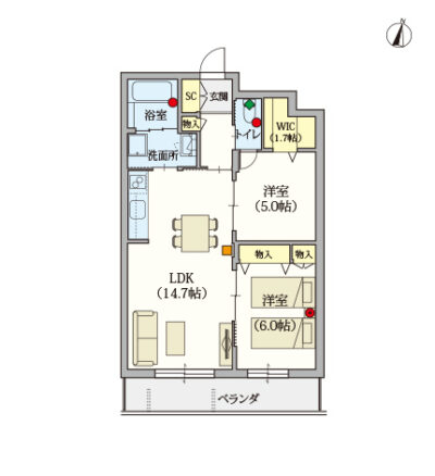 ヘーベルVillage南烏山～間取り図H