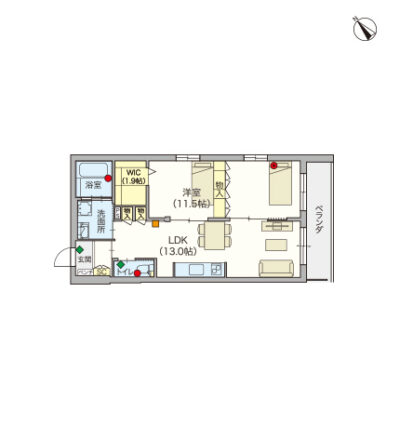 ヘーベルVillage南小岩～wakka鷹～間取り図C