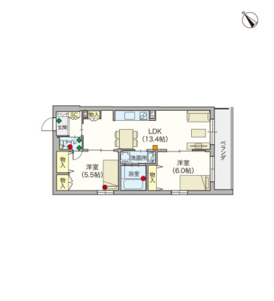 ヘーベルVillage南小岩～wakka鷹～間取り図D