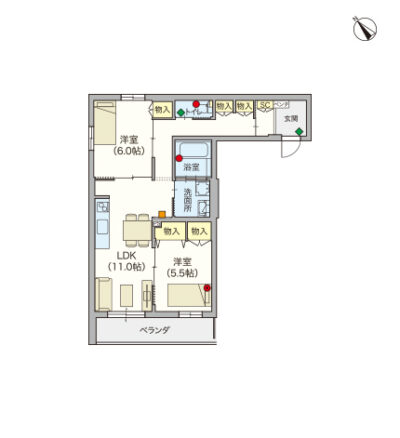 ヘーベルVillage南小岩～wakka鷹～間取り図F