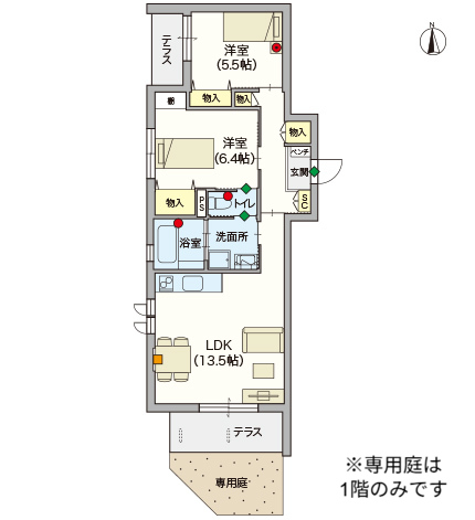 ヘーベルVillage西尾久8丁目間取り図B