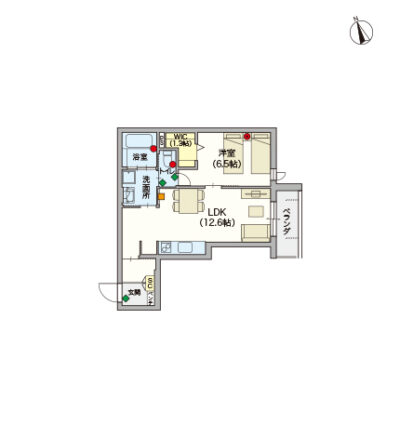 ヘーベルVillage西立川～シャドウグリーン～間取り図E