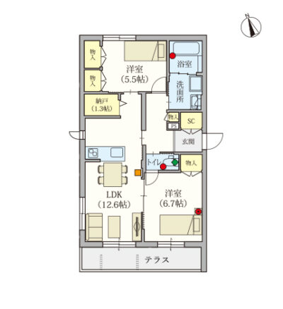 ヘーベルVillage鷺宮3丁目～Vilkas鷺宮～間取り図B