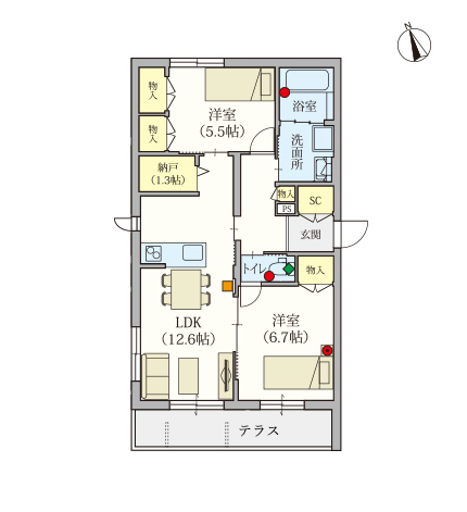 ヘーベルVillage鷺宮3丁目~Vilkas鷺宮~間取り図B
