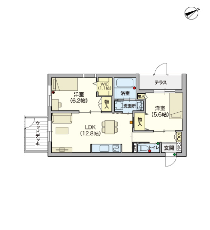 ヘーベルVillage下赤塚~カメリア赤塚~間取り図A