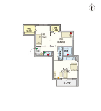 ヘーベルVillage新代田～フレード代田～間取り図E