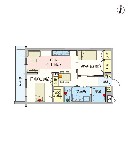 ヘーベルVillage新小岩～ARK EDO～間取り図C