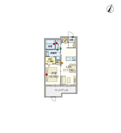 ヘーベルVillage白鷺2丁目～ドメーヌ・クリザンテム～ペット共生型賃貸住宅～間取り図B
