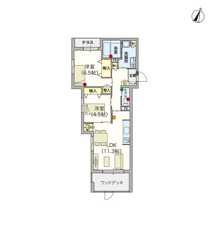 ヘーベルVillage白鷺2丁目~ドメーヌ・クリザンテム~ペット共生型賃貸住宅~間取り図C