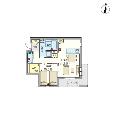 ヘーベルVillage住吉～間取り図C
