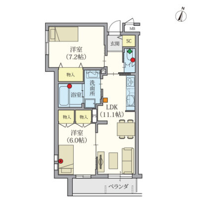 ヘーベルVillage立川幸町～ペルレ立川～間取り図D