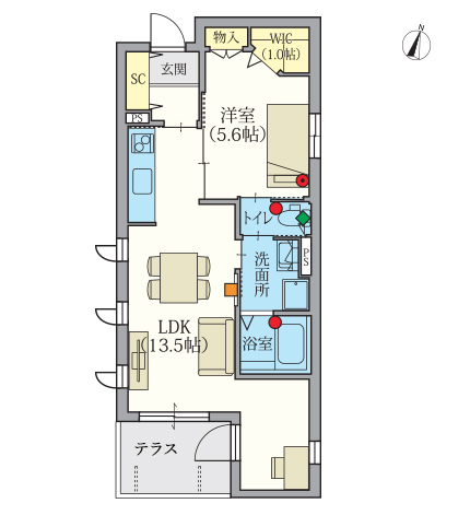 ヘーベルVillage高砂壱番館~間取り図B