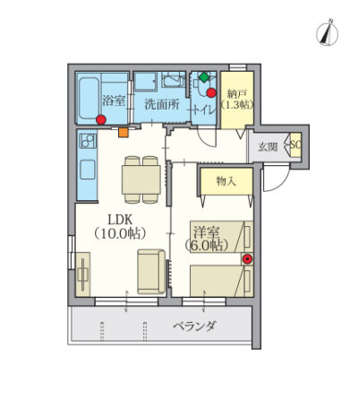 ヘーベルVillage高砂壱番館～間取り図F