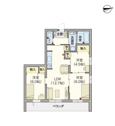 ヘーベルVillageときわ台｜Serenity Court東新町～間取り図J