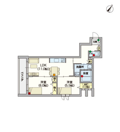 ヘーベルVillage用賀～Youga DS Haimu～間取り図B