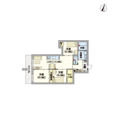 ヘーベルVillage用賀玉川台～間取り図F