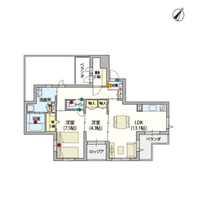 ヘーベルVillage与野｜サンヨー～間取り図D