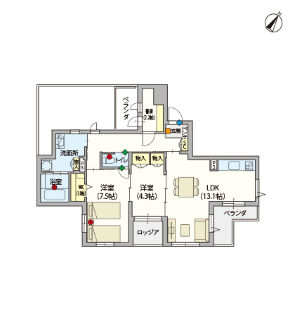 ヘーベルVillage与野｜サンヨー～間取り図D