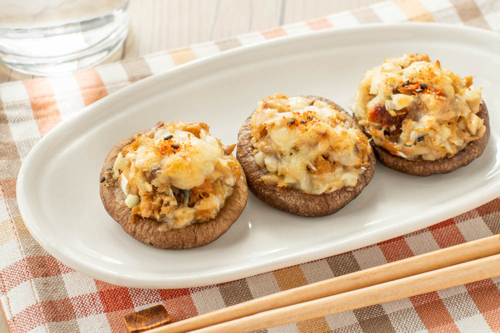 さば缶のしいたけチーズ焼き