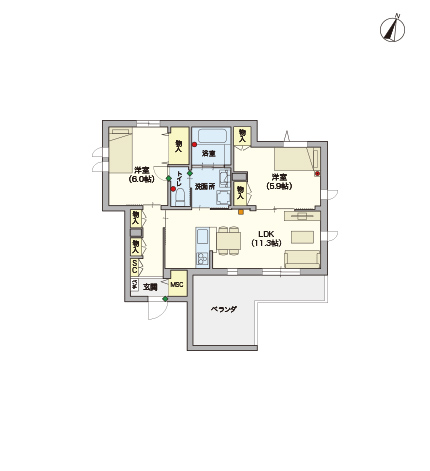 ヘーベルVillage浦和領家～間取り図F